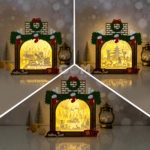 Pack 3 Christmas Fireplace Shadow Box   Xmas Paper Cutting Template Svg    Diy Lightbox Christmas Ornaments   Xmas Paper Cutting Template Inside Christmas Shadow Box Template