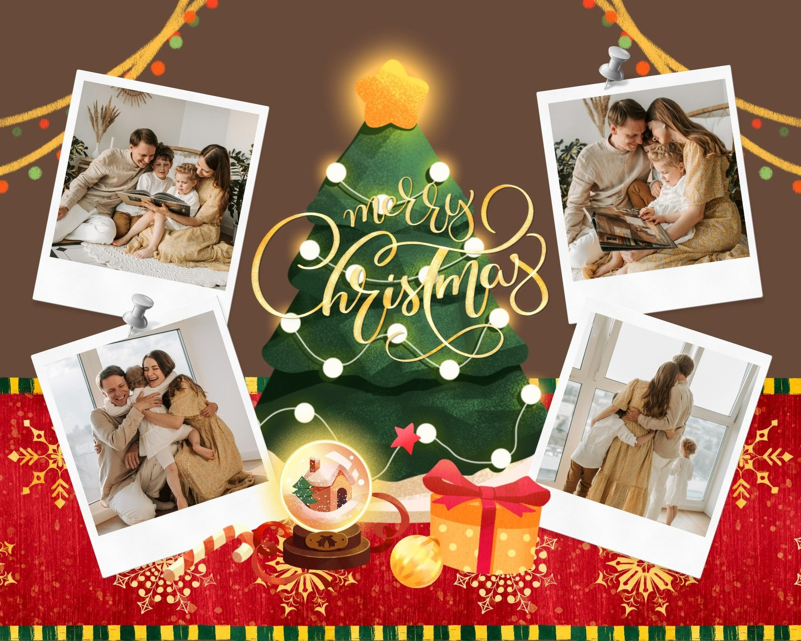 Page 10 - Free Printable Christmas Photo Collage Templates | Canva with Christmas Photo Collage Template Free