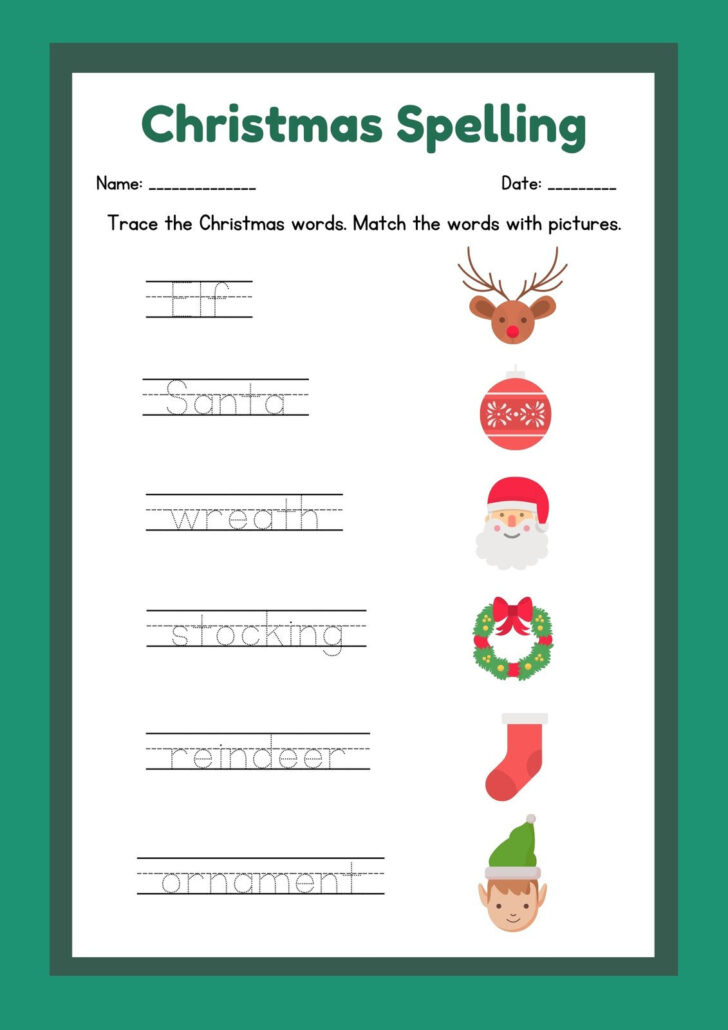 Christmas Spelling Test Template Christmas Spelling Test Template
