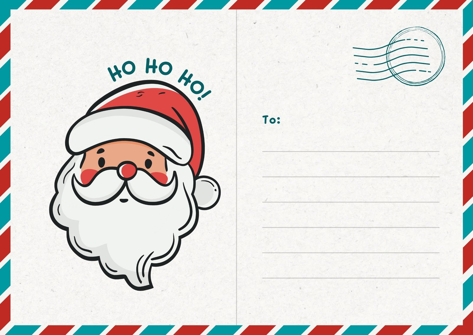 Page 2 - Free And Customizable Santa Claus Templates for Christmas Postcard Template