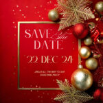 Page 2   Free Christmas Party Virtual Invitation Templates | Canva Regarding Christmas Save The Date Template Free