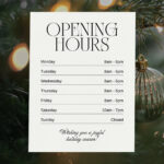 Page 3   Free And Customizable Opening Hour Templates | Canva Inside Christmas Opening Hours Template