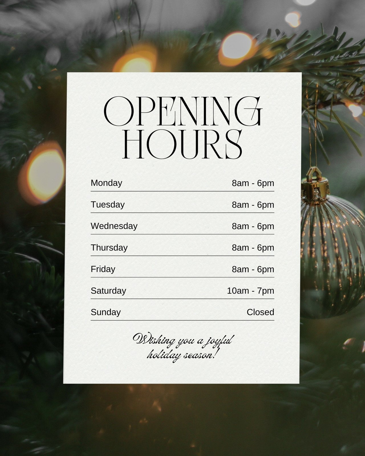 Page 3 - Free And Customizable Opening Hour Templates | Canva inside Christmas Opening Hours Template