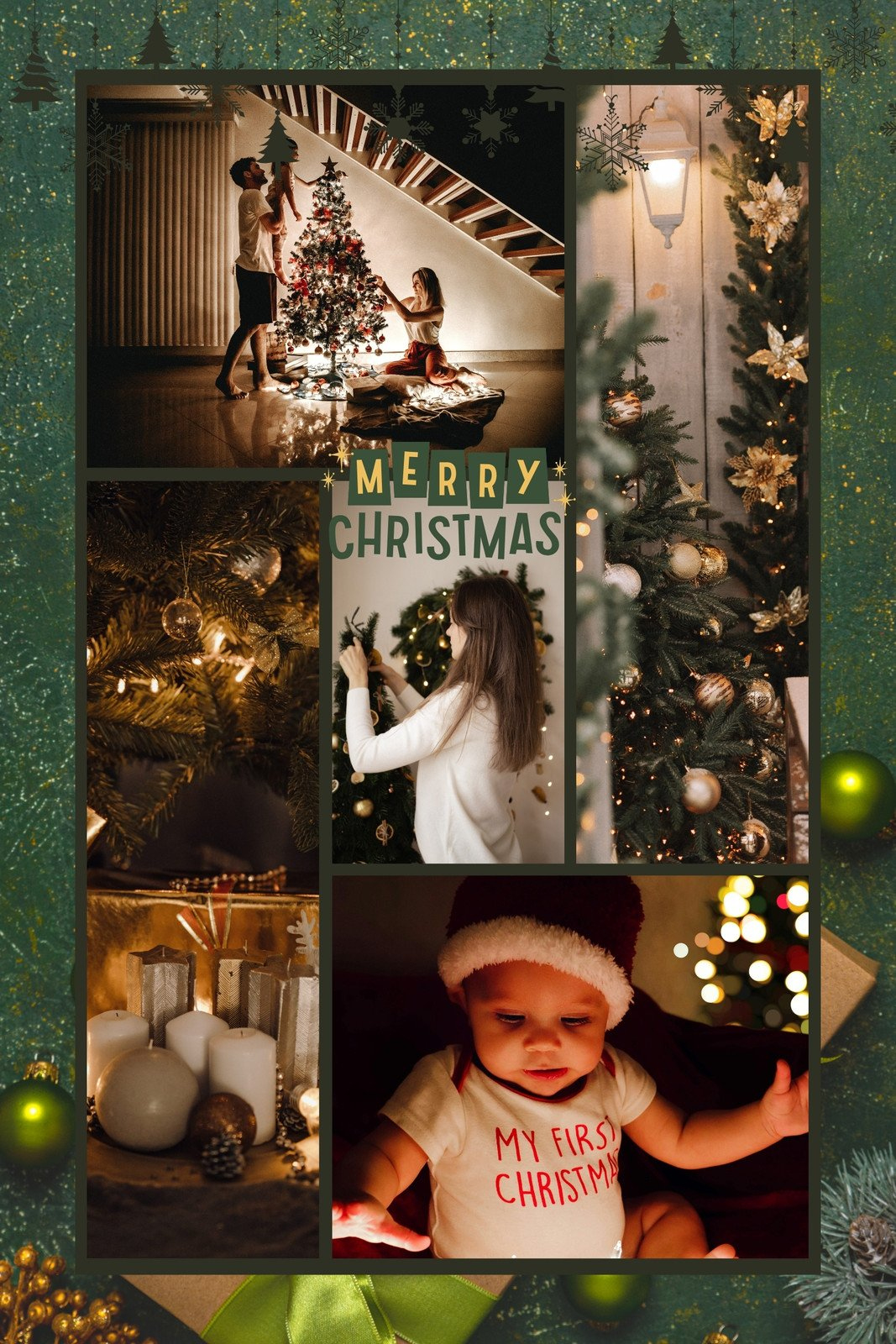 Page 5 - Free Printable Christmas Photo Collage Templates | Canva throughout Christmas Picture Collage Template