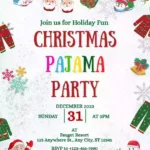 Pajama Christmas Party Invitation Template Pertaining To Christmas Pajama Party Invitation Template Free