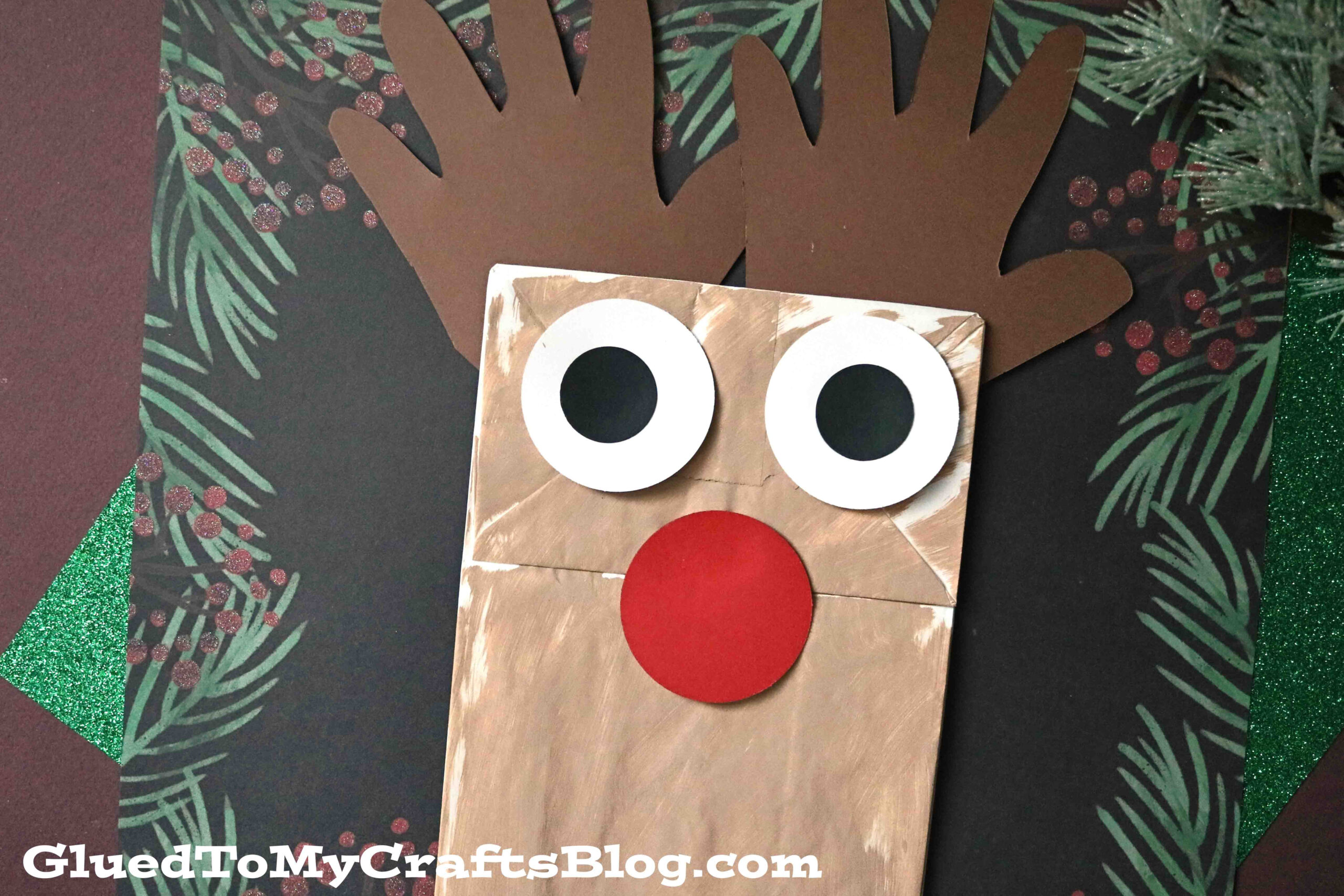 Paper Bag Reindeer Puppet Craft Idea For Christmas with regard to Christmas Paper Bag Puppet Template