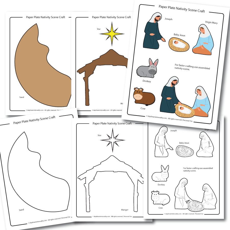 Paper Plate Nativity (Manger) Craft For Kids | Free Pdf Template pertaining to Christmas Nativity Scene Template
