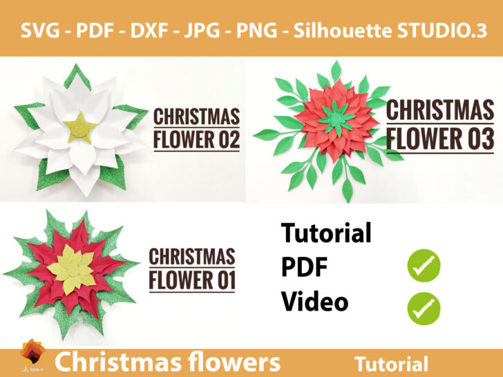 Christmas Paper Flowers Template Christmas Paper Flowers Template