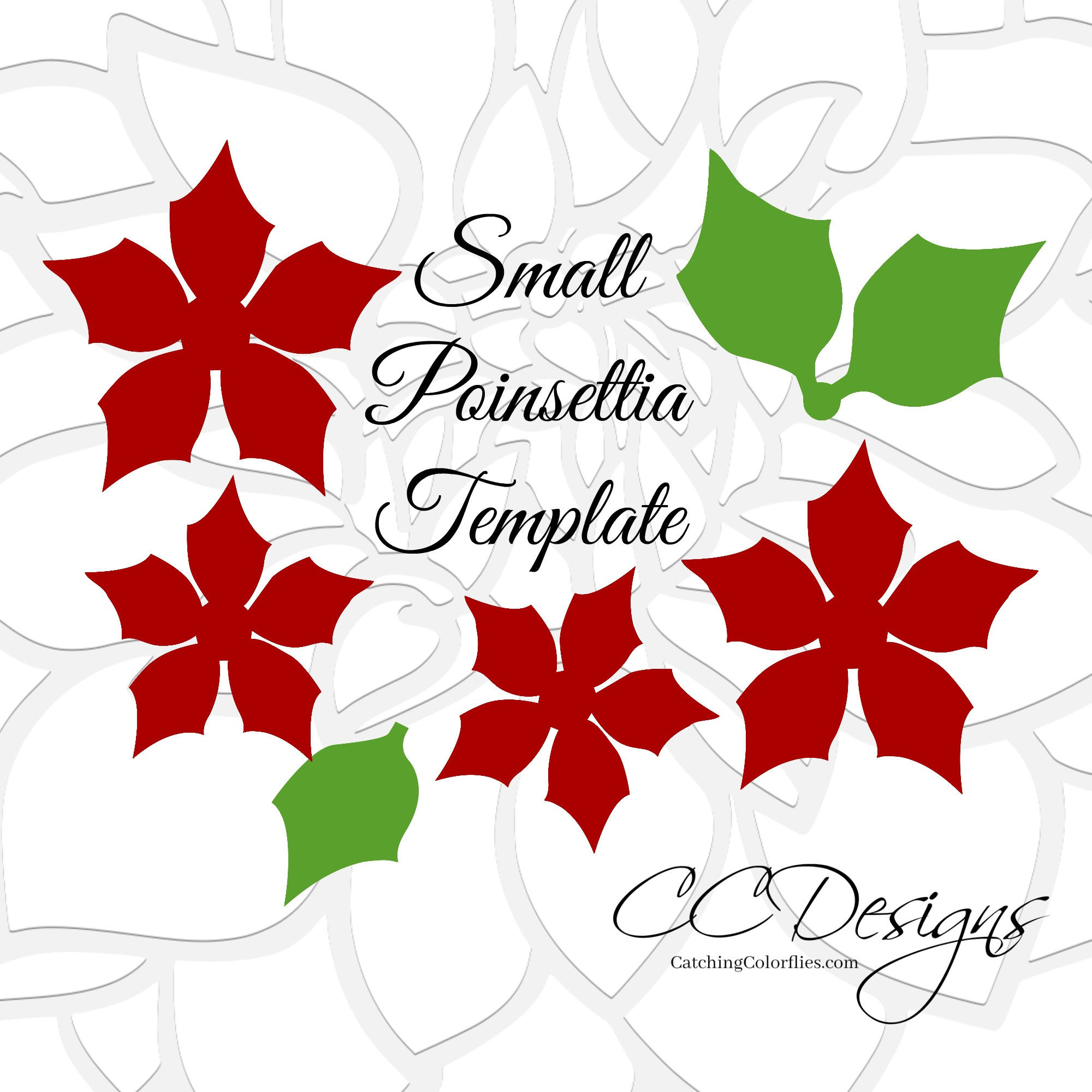 Paper Poinsettia Flowers, Easy Printable Pdf Poinsettia Flower with Christmas Poinsettia Flower Template