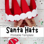 Paper Santa Hat Craft In Christmas Santa Hat Template
