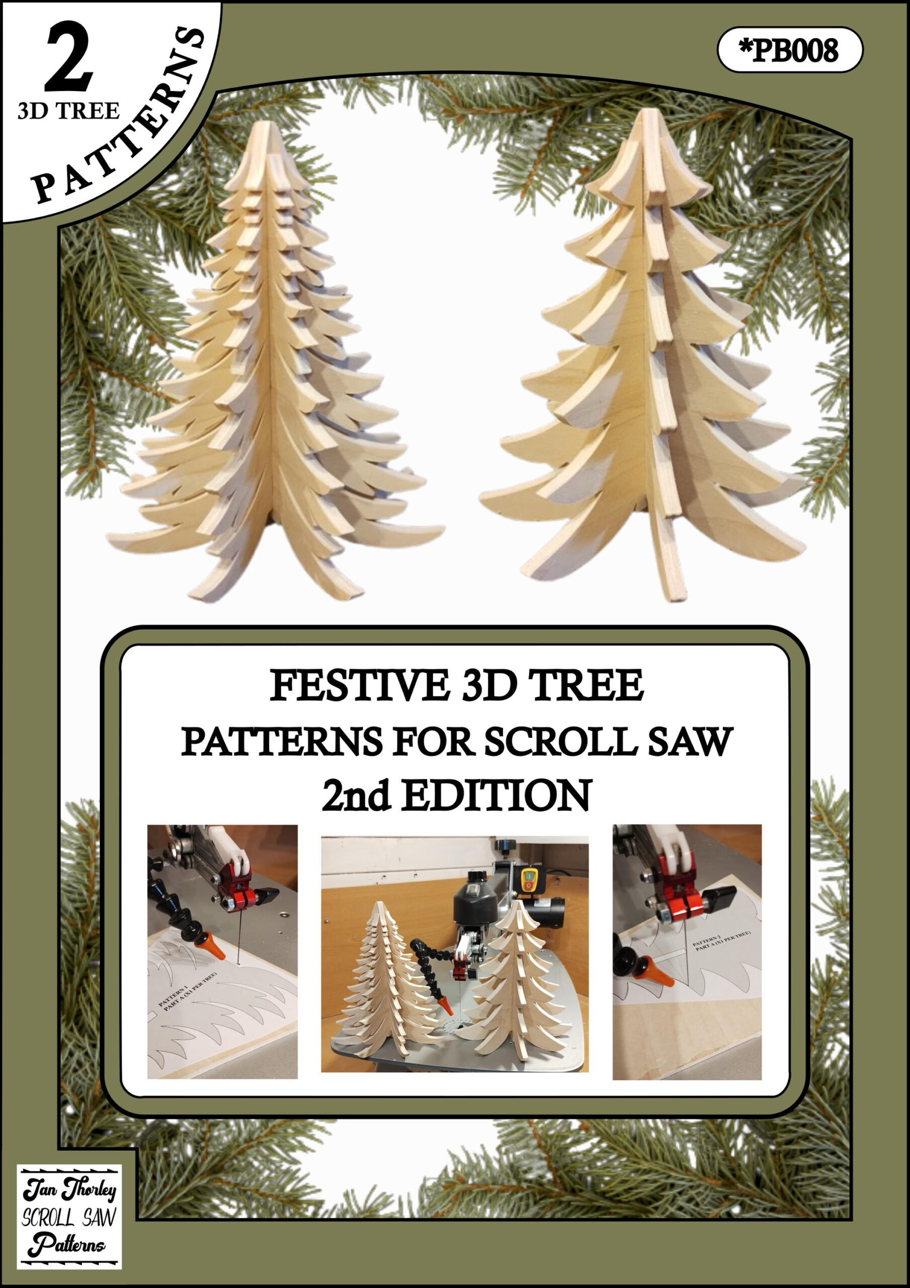 Pb008 2X Festive 3D Tree Scroll Saw Patterns. 2Nd Edition throughout Christmas Scroll Saw Template