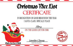 Personalised Santa'S Nice List Certificate Design 7 with Christmas Nice List Certificate Template