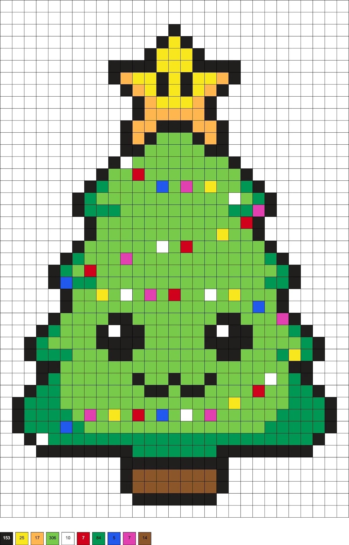 Pixel Art Holiday Crafts with Christmas Pixel Art Template