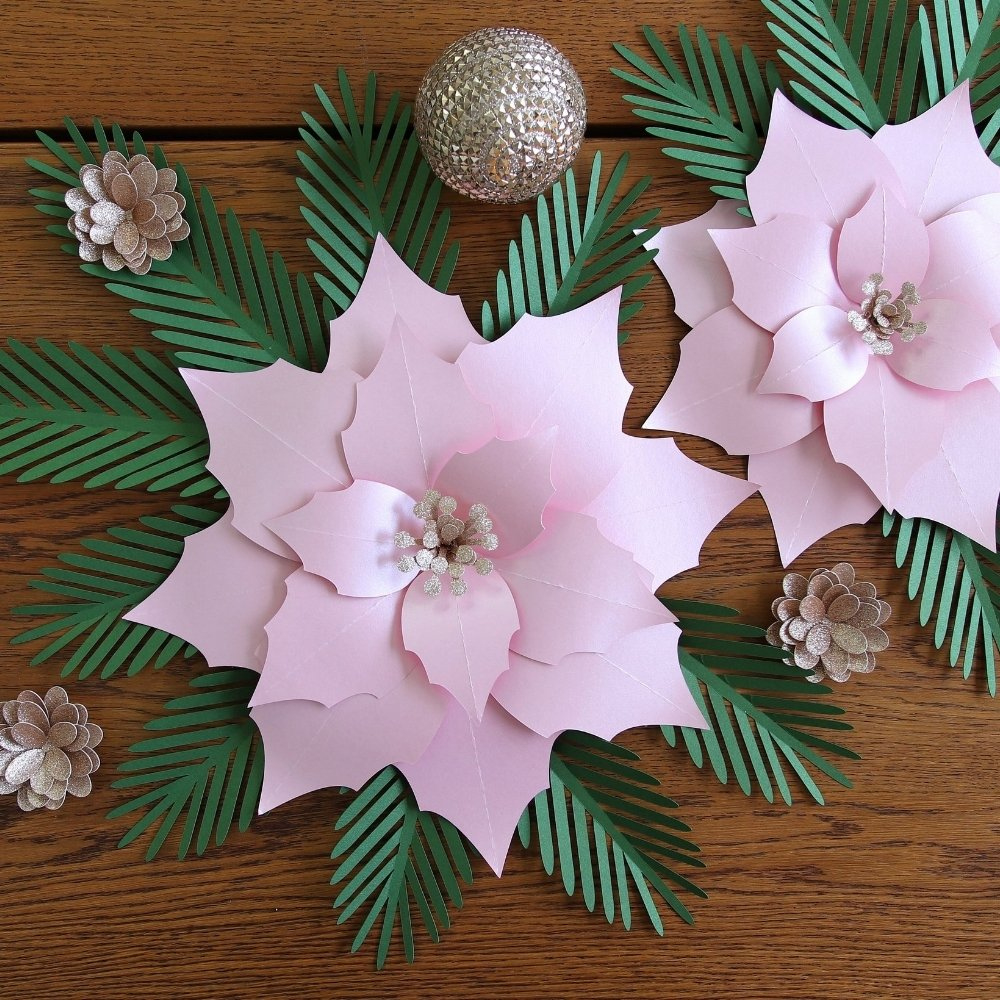 Poinsettia Paper Flower Template - Fancybloom with regard to Christmas Paper Flowers Template