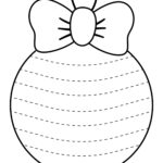 Printable Christmas Ball Pre Writing Worksheets For Kids With Christmas Shape Poem Template