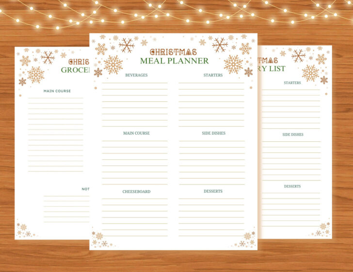 Christmas Meal Planner Template Christmas Meal Planner Template