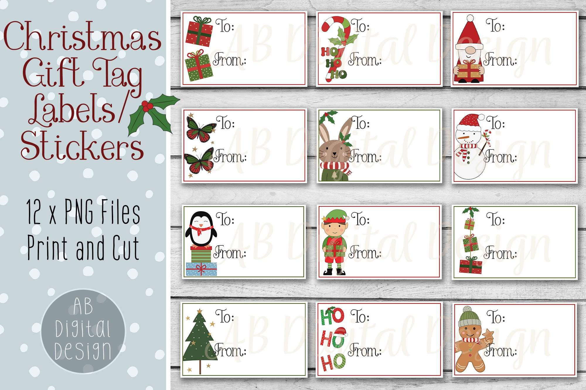 Printable Christmas Gift Tag Labels For Print And Cut pertaining to Christmas Tag Design Template