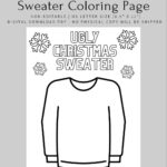 Printable Christmas Jumper Colouring Christmas Jumper Colouring For Christmas Jumper Colouring Template