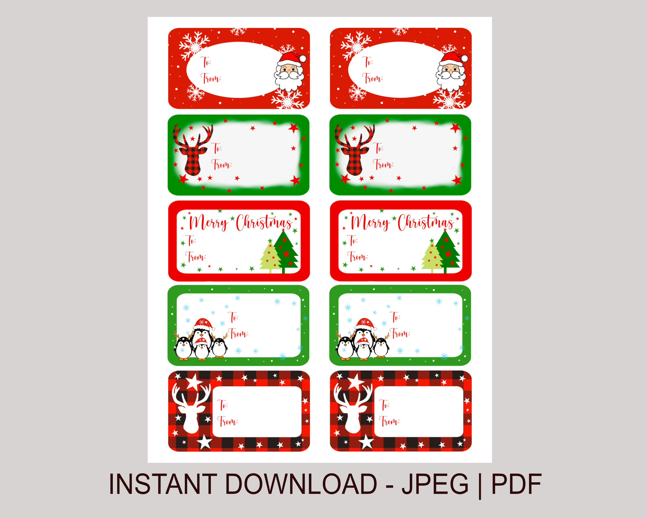 Printable Christmas Labels, Instant Download, Winter Holiday inside Christmas Sticker Labels Template