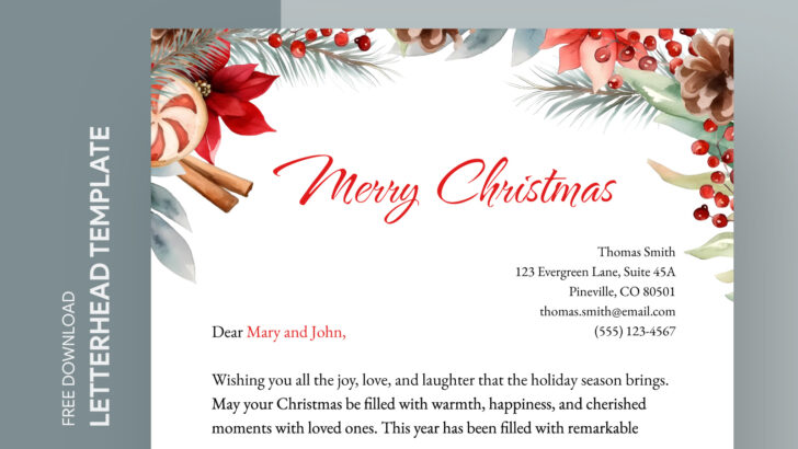 Christmas Stationery Template Christmas Stationery Template