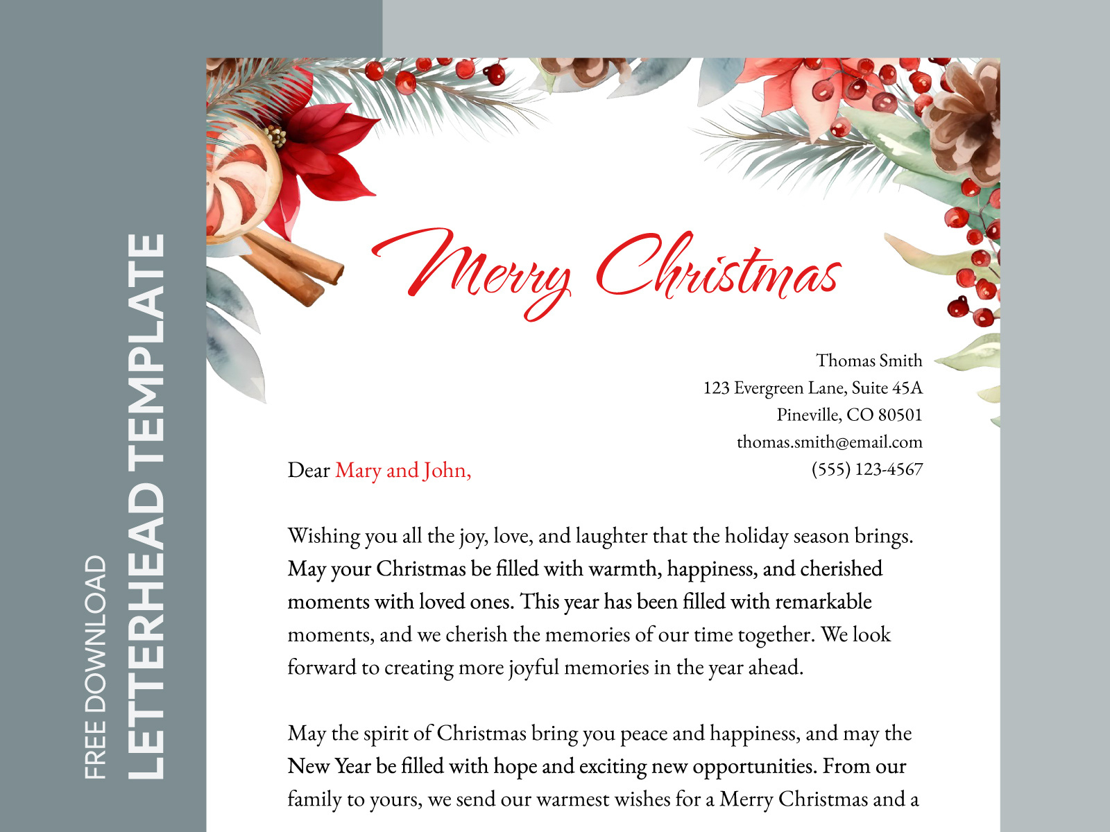 Printable Christmas Letterhead Free Google Docs Templategdoc throughout Christmas Letterhead Template