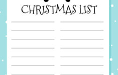 Printable Christmas Lists – 50 Free Printables | Printabulls in Christmas List Santa Template