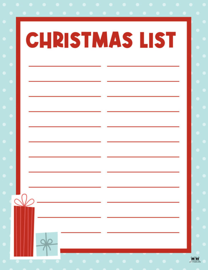Christmas Present List Template Christmas Present List Template