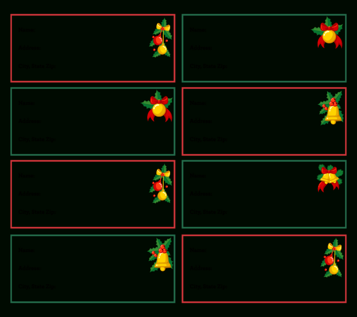 Christmas Return Address Label Template Christmas Return Address Label Template