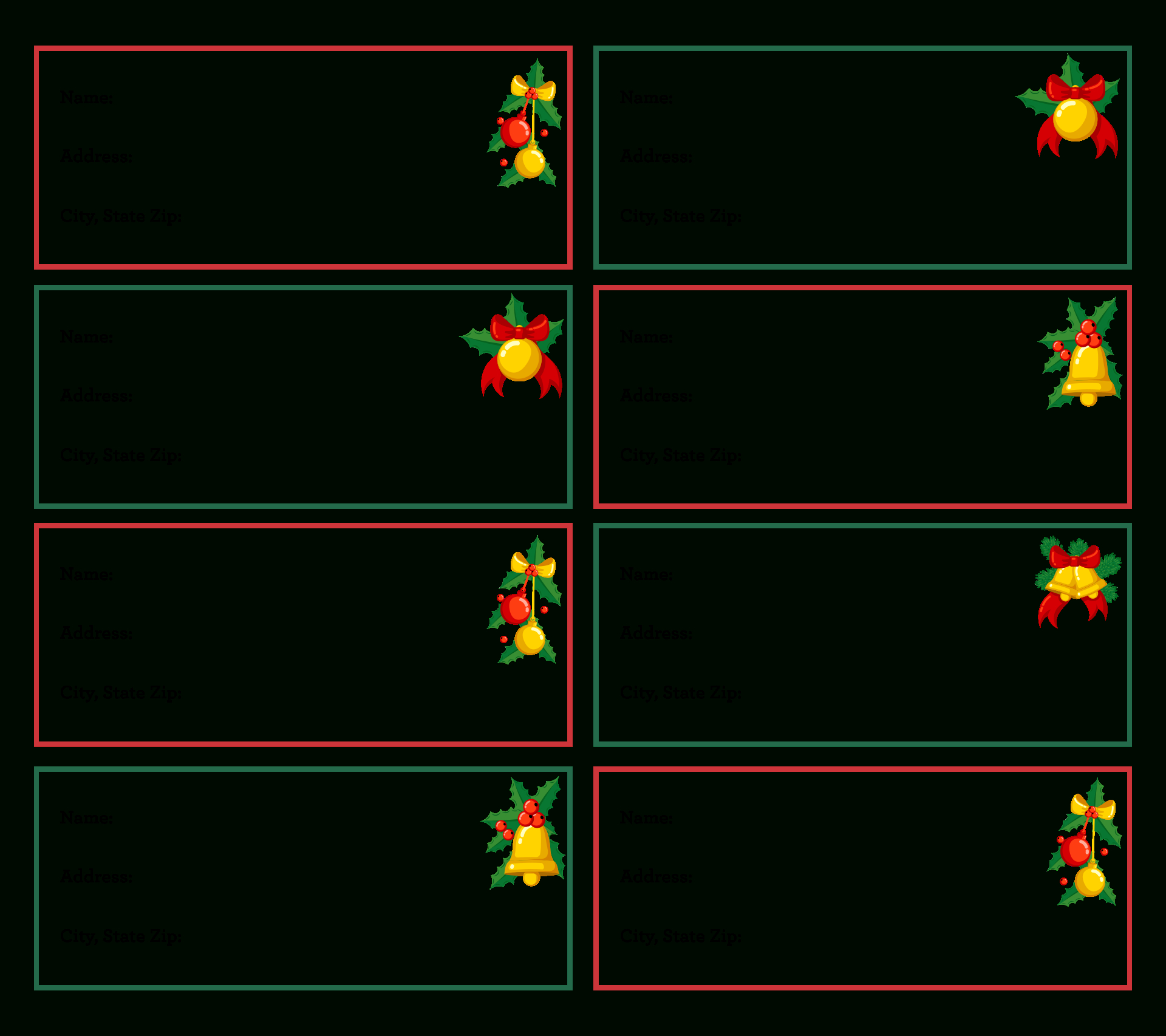 Printable Christmas Mailing Labels - Printable Party Favors with Christmas Return Address Label Template