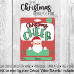 Printable Christmas Money Card, Lip Balm Pouch Money Card, Santa With Christmas Money Card Template