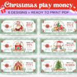 Printable Christmas Money, North Pole Dollar Bill Kid'S Activity For Christmas Play Money Template