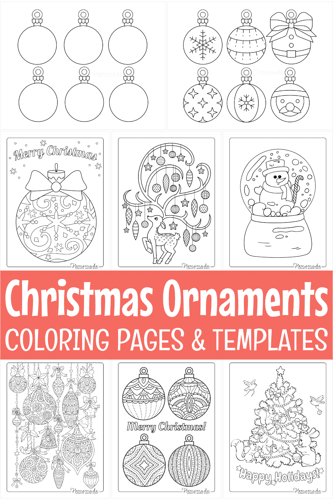 Printable Christmas Ornaments, Coloring Pages, &amp;amp; Blank Templates throughout Christmas Ornament Craft Template
