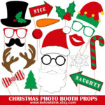 Printable Christmas Photo Booth Props   Instant Download Holiday Throughout Christmas Photo Props Template