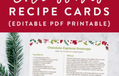 Printable Christmas Recipe Card {Editable Pdf Template pertaining to Christmas Recipe Cards Template