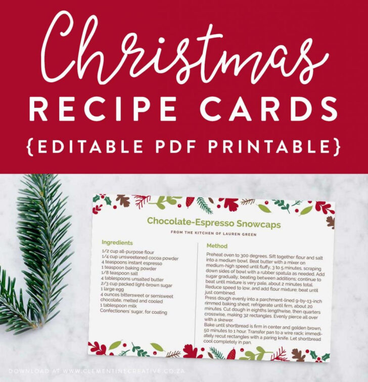Christmas Recipe Cards Template