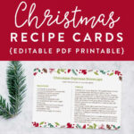 Printable Christmas Recipe Card {Editable Pdf Template Regarding Christmas Recipe Template Free Download