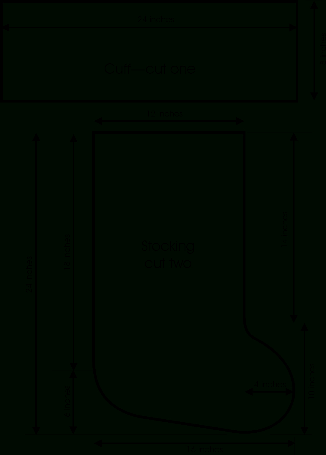 Printable Christmas Stocking Pattern - Printable Party Favors within Christmas Stocking Sewing Template Printable