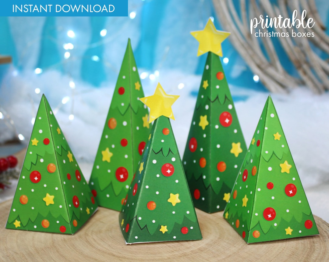 Printable Christmas Tree Gift Box Template (Digital Download regarding Christmas Tree Box Template