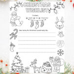 Printable Christmas Wishlist: Coloring Page For Kids (Digital With Regard To Christmas List Coloring Template
