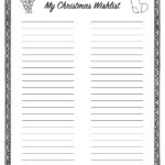 Printable Christmas Wishlist Template For Kids For Christmas List Template Black And White