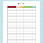 Printable Guest List Inside Christmas Party Rsvp List Template