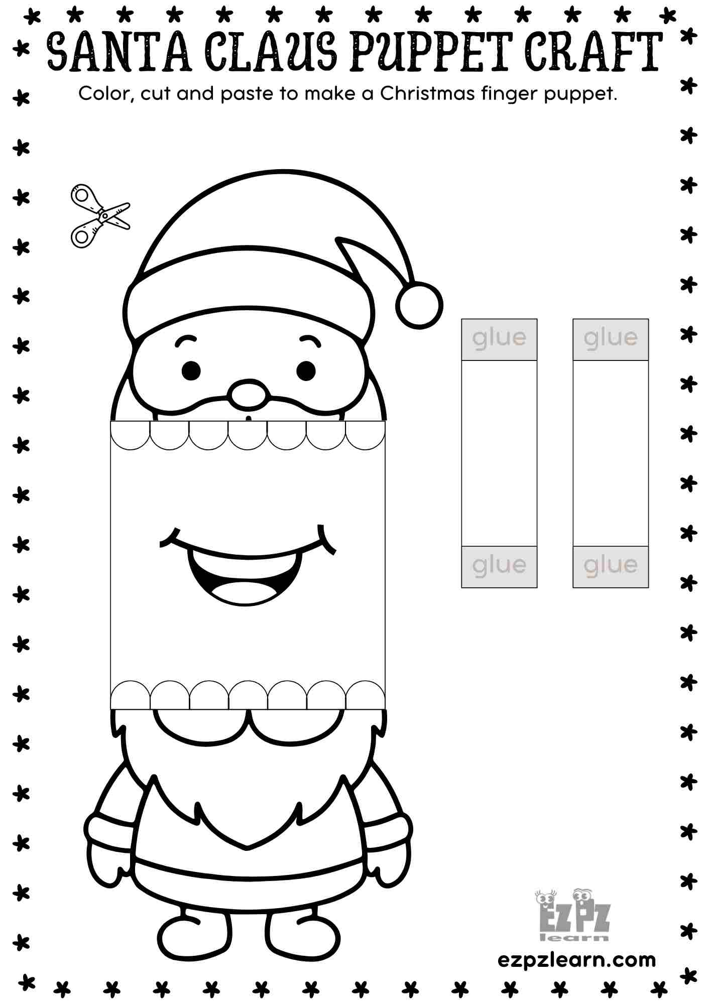 Printable Paper Santa Claus Christmas Puppet - Festive Diy Craft inside Christmas Template For Crafts