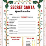 Printable Secret Santa Questionnaire For Coworkers For Gift Inside Christmas List Template For Secret Santa