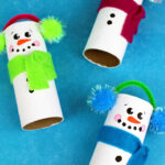 Recycled Toilet Paper Tube Christmas Snowmen Craft In Christmas Toilet Paper Roll Crafts Template