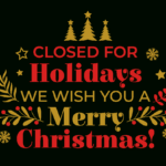 Red And Gold Closed For Christmas Sign Template | Square Signs With Regard To Christmas Sign Template