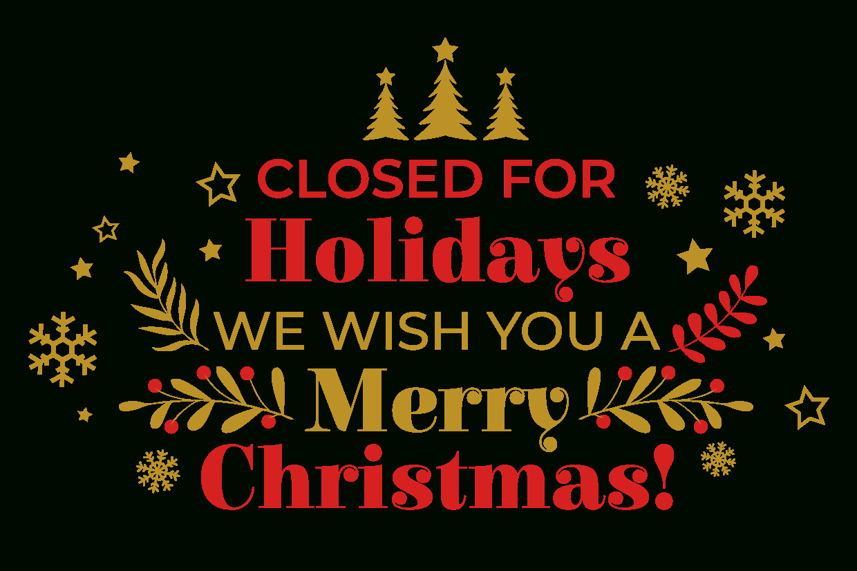Red And Gold Closed For Christmas Sign Template | Square Signs with regard to Christmas Sign Template