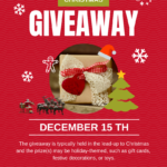 Red Christmas Giveaway Flyer Template   Venngage For Christmas Toy Giveaway Flyer Template