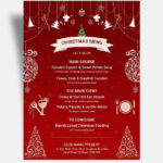 Red Christmas Menu Template In Psd   Download | Template With Christmas Menu Template Free Download