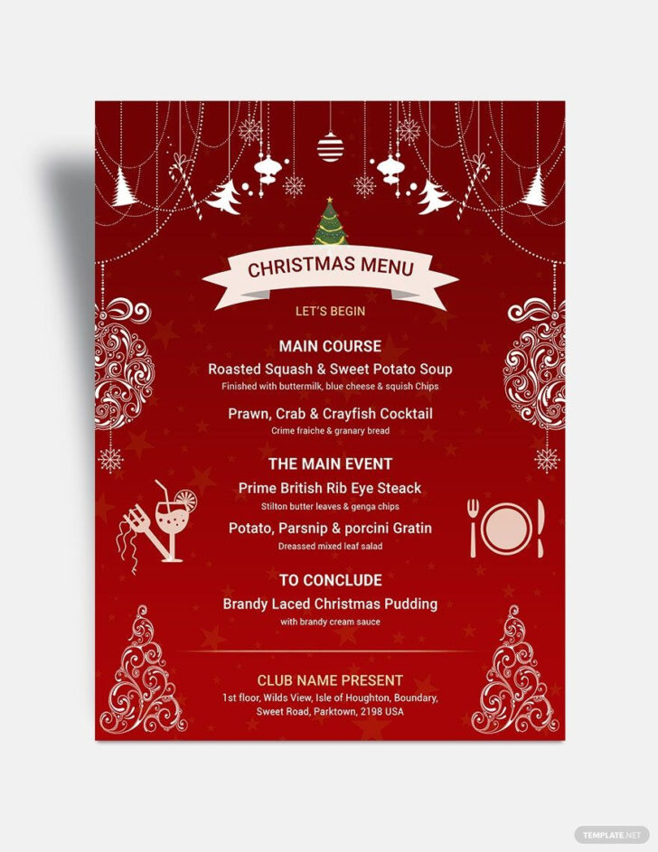Christmas Menu Template Free Download Christmas Menu Template Free Download