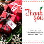 Red Thank You Christmas Card   Venngage Regarding Christmas Thank You Card Template